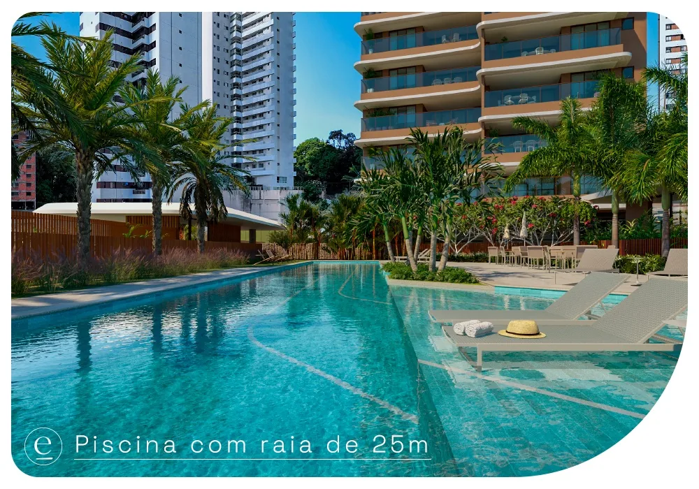 Piscina com raia de 25 metros