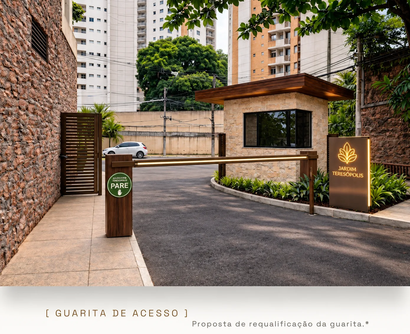 Rua e guarita de acesso