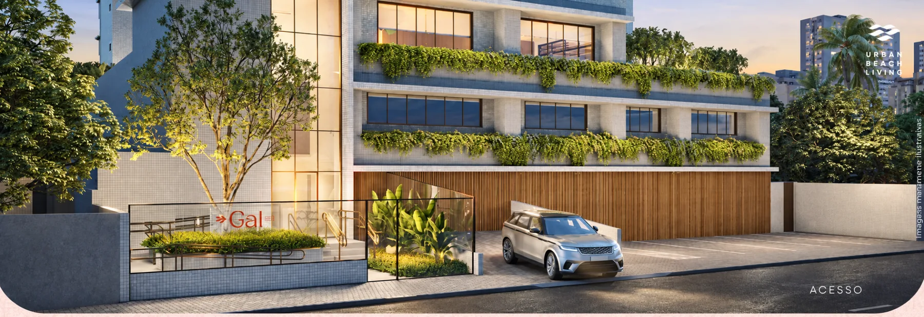 Acesso e arquitetura do Gal Urban Beach Living
