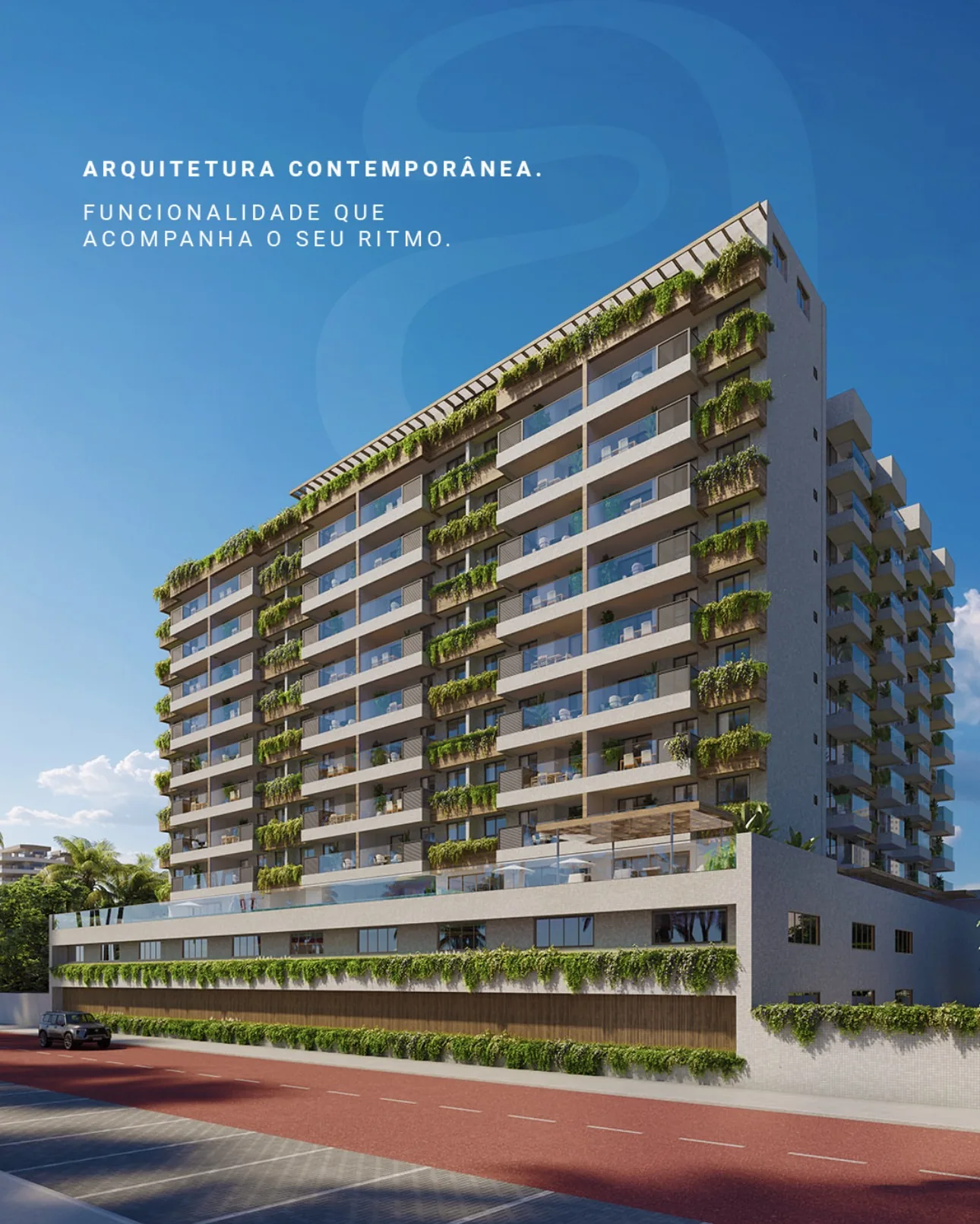 Fachada do Gal Urban Beach Living na orla