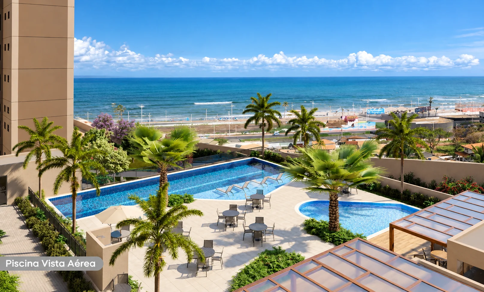 Piscina com vista para o mar