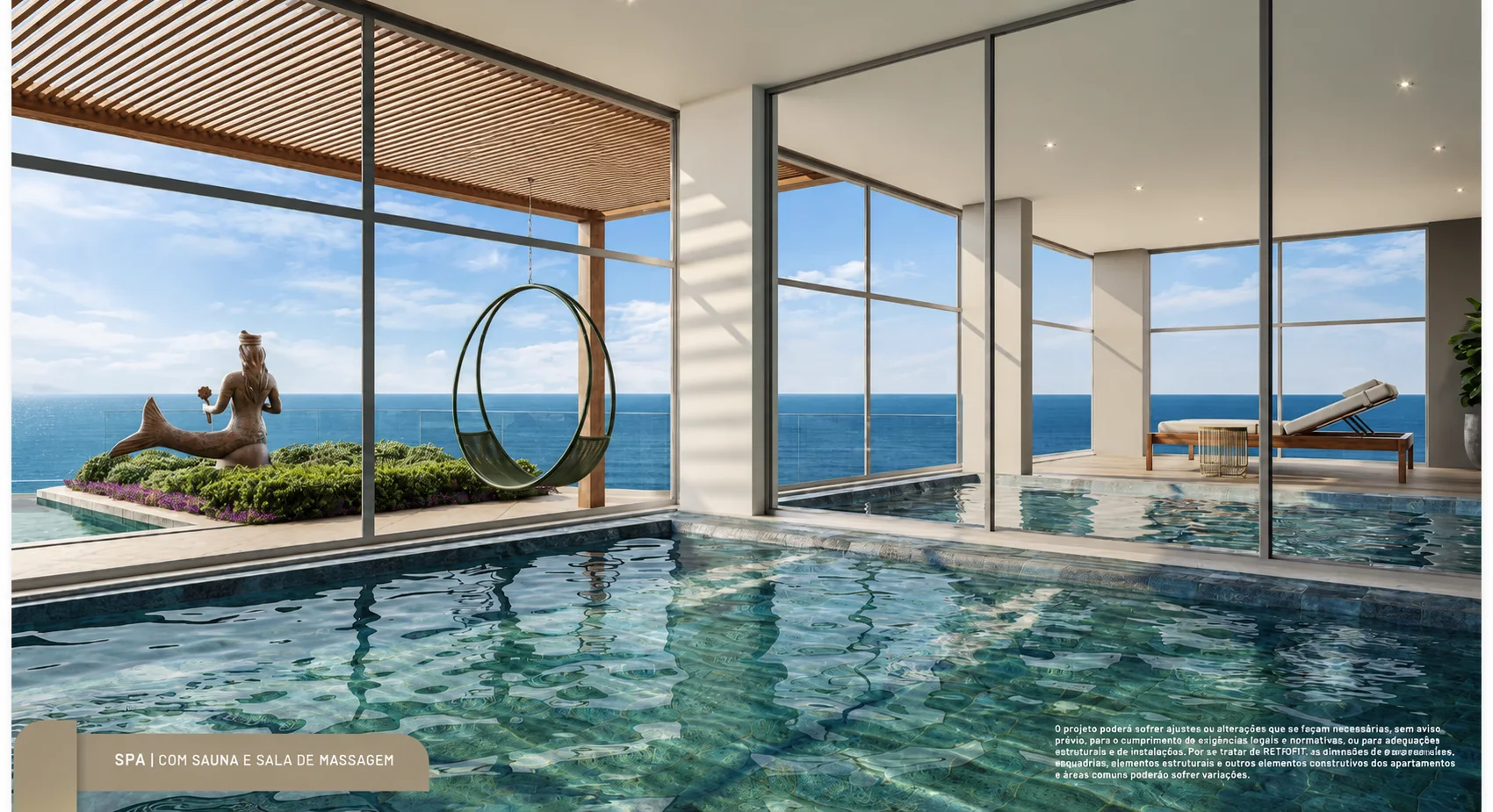 Spa com sauna e sala de massagem