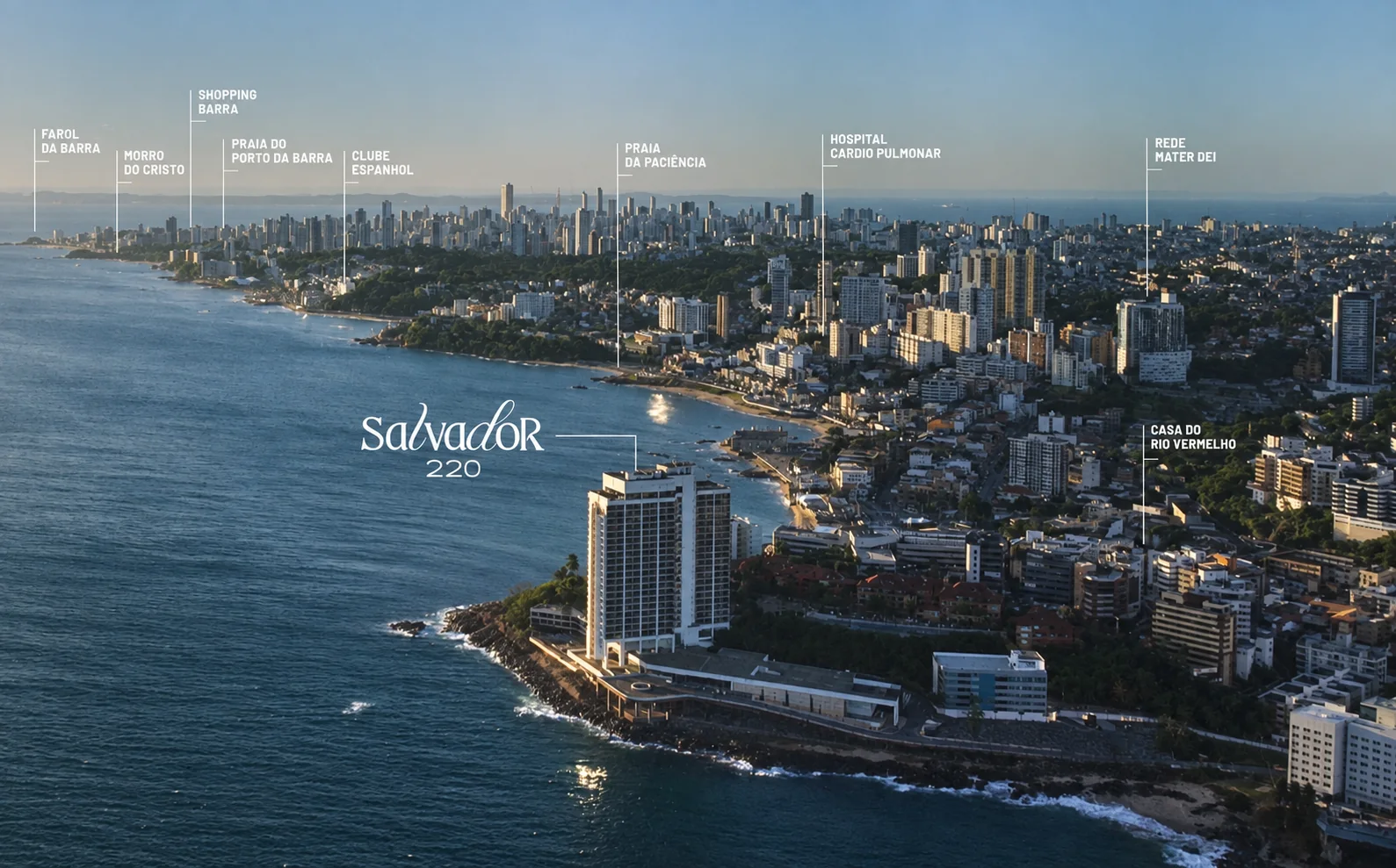 Localização do Salvador 220 e pontos de interesse em Salvador